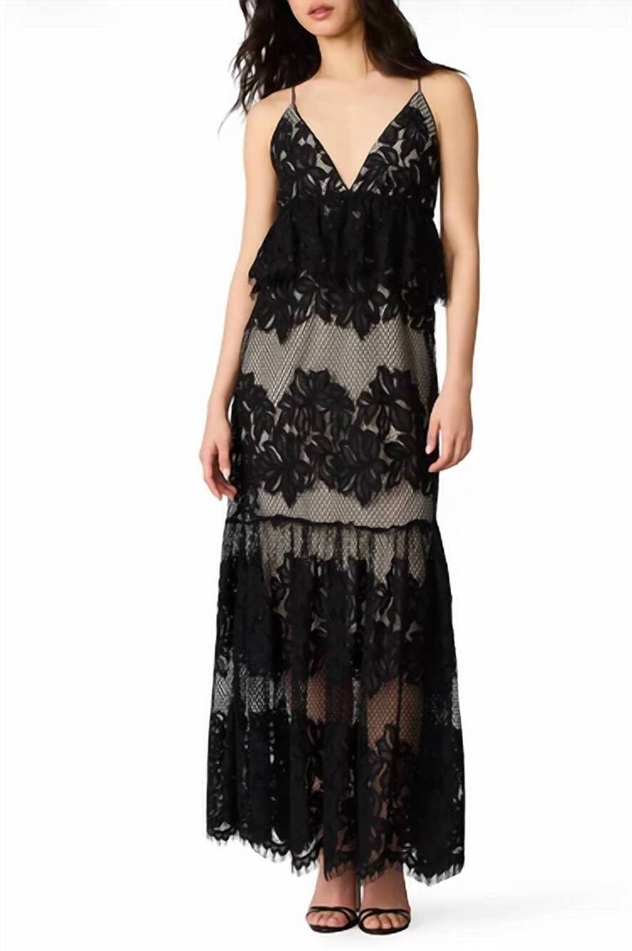 NEW STEVE MADDEN annette lace maxi dress in black